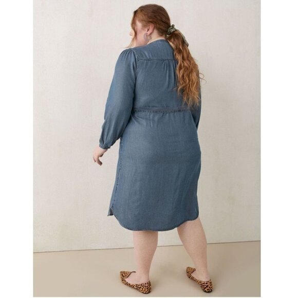 Pennington’s Long-Sleeve Shirt Dress Missing Belt Size 18 - Picture 2 of 10